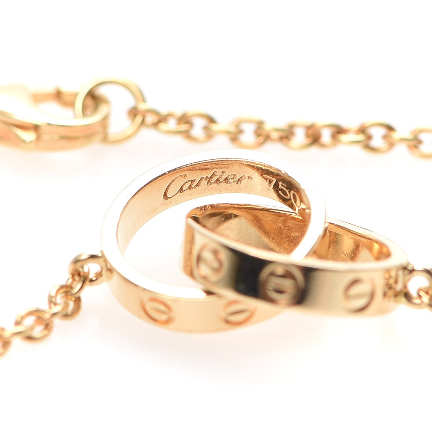 18K Yellow Gold Interlocking LOVE Necklace