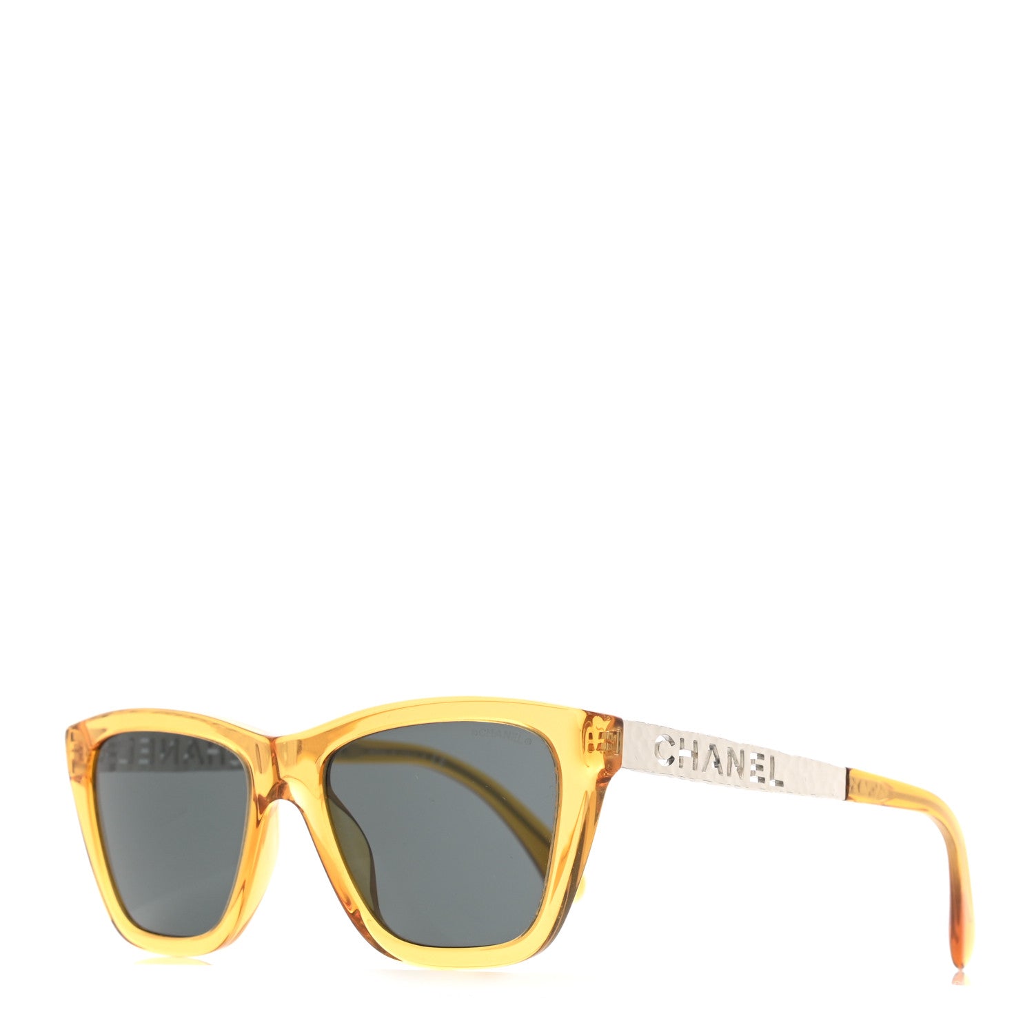 Chanel Acetate Metal Rectangle Sunglasses 5442 Yellow 1 of 8