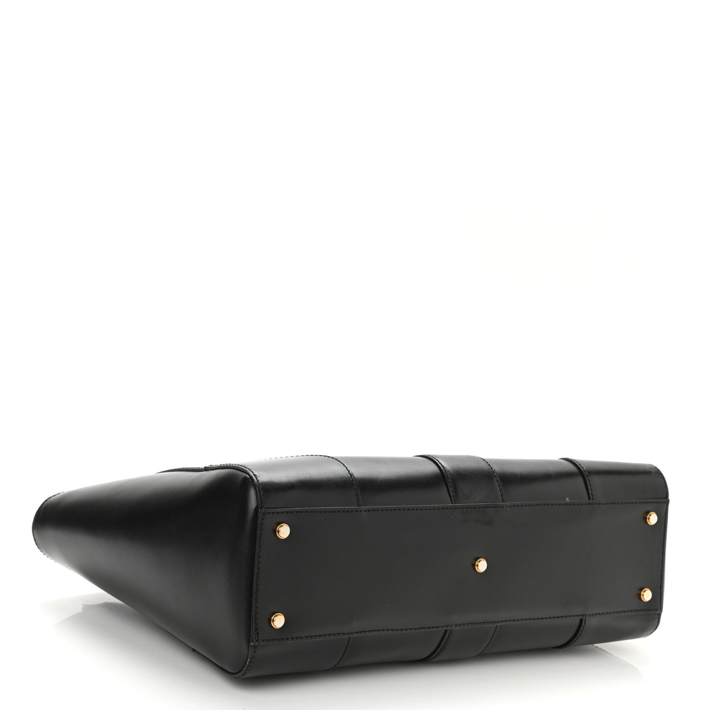 Calfskin Medium Lady Buckle Top Handle Bag Black