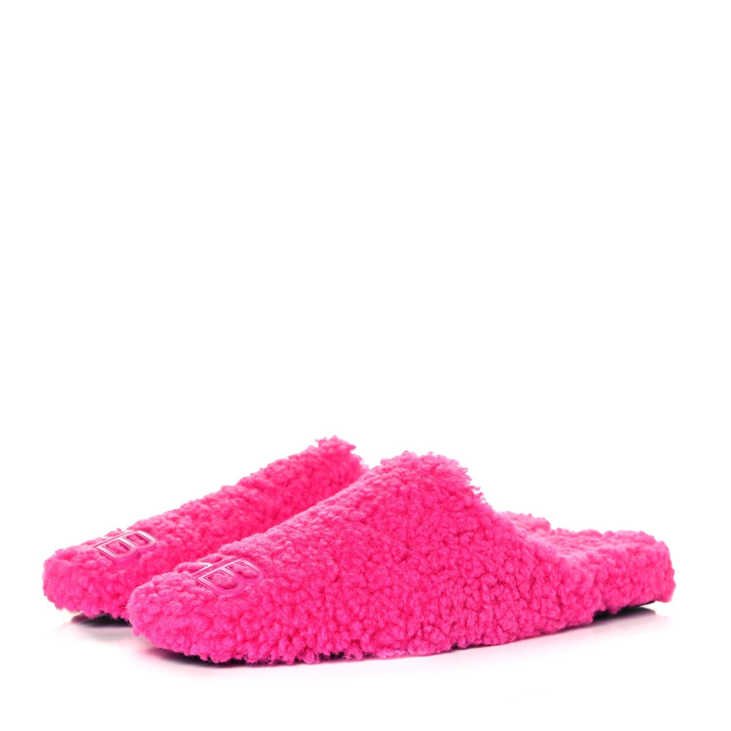 Balenciaga Faux Shearling Cosy BB Mules 38 Pink 3 of 7