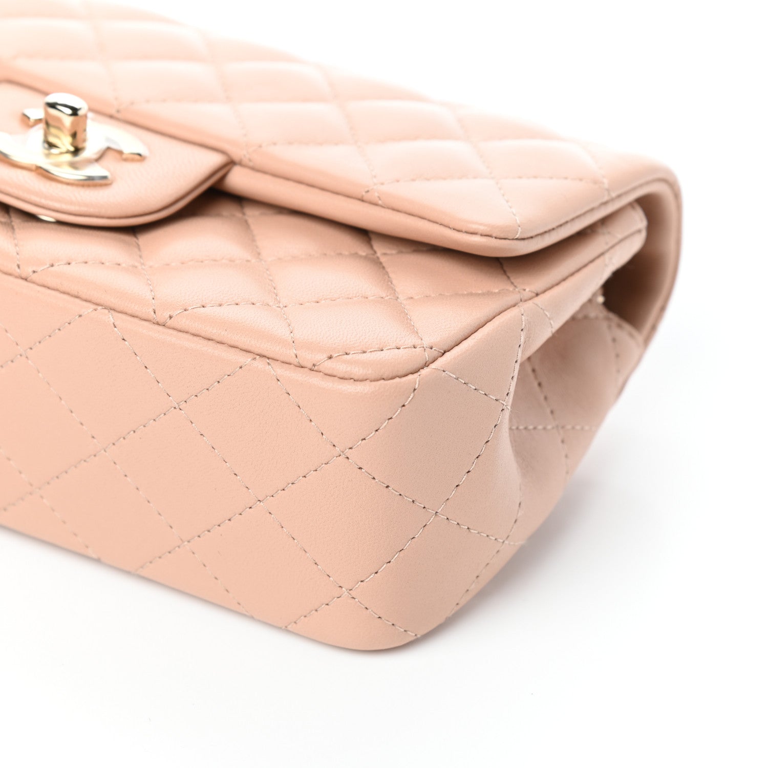 Chanel Lambskin Quilted Mini Rectangular Flap Beige 10 of 10
