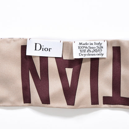 Christian Dior Silk Oblique Mitzah Scarf Bordeaux 5 of 5