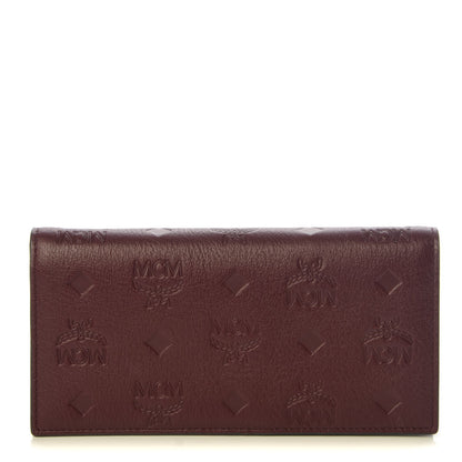 MCM Calfskin Signature Monogram Klara Two Fold Wallet Rustic Brown 1 of 9