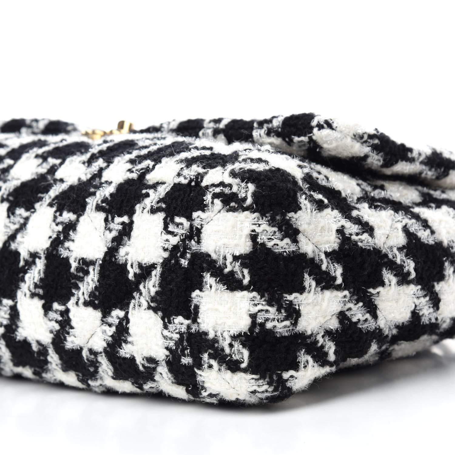 Chanel Tweed Quilted Maxi Chanel 19 Flap Black Ecru White 7 of 10