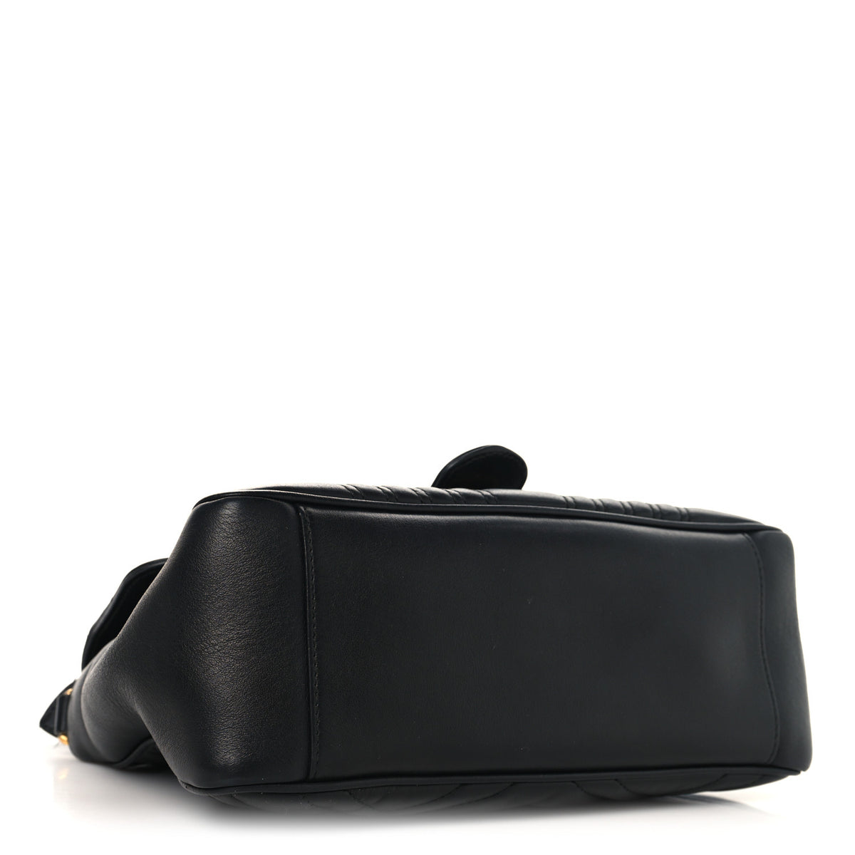 Gucci Calfskin Matelasse Small GG Marmont Top Handle Shoulder Bag Black 4 of 10