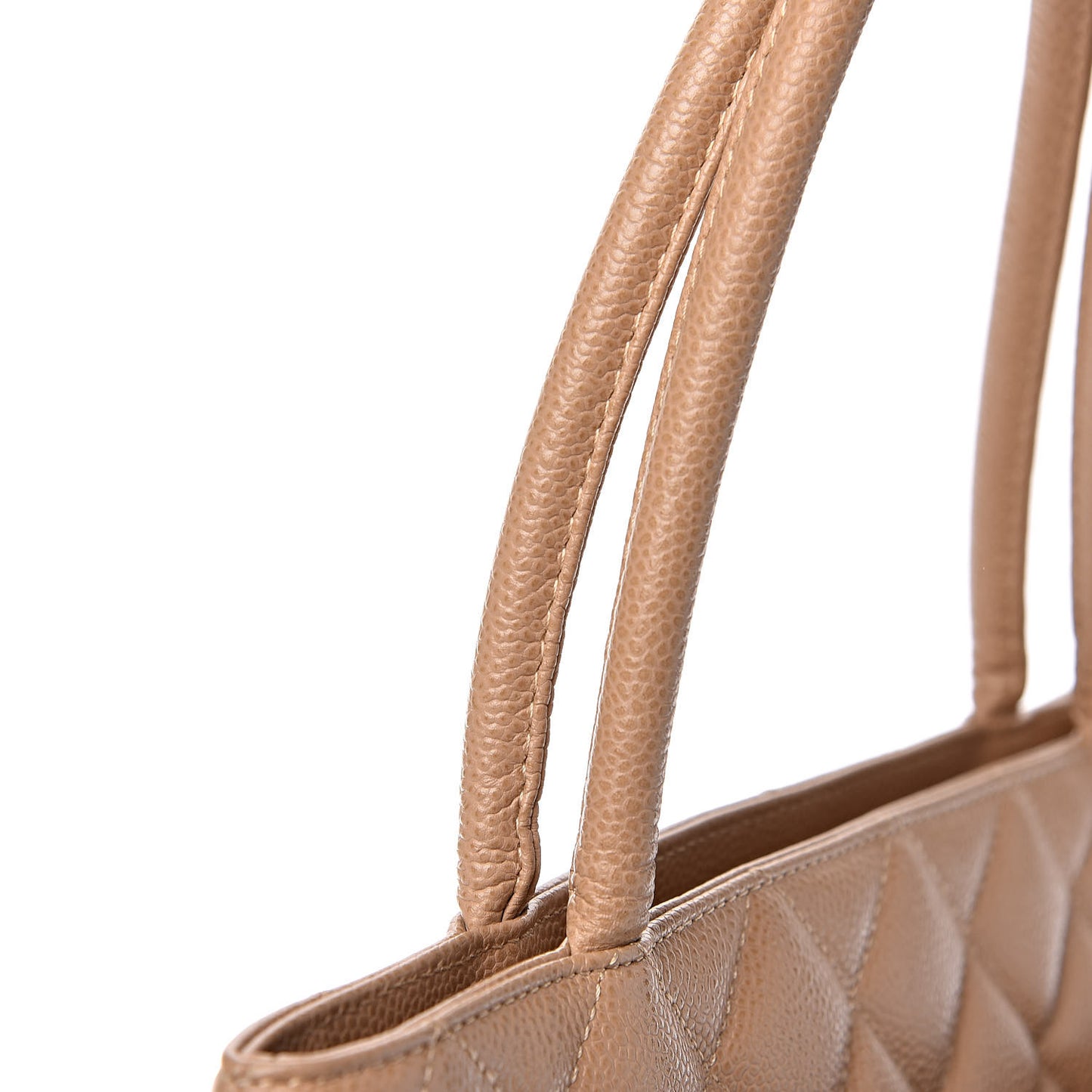 Caviar Quilted Medallion Tote Beige