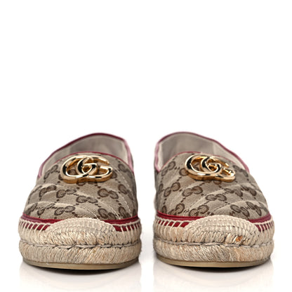 Gucci Monogram Matelasse Diagonal GG Marmont Espadrilles 36 Beige New Cherry Red 2 of 9