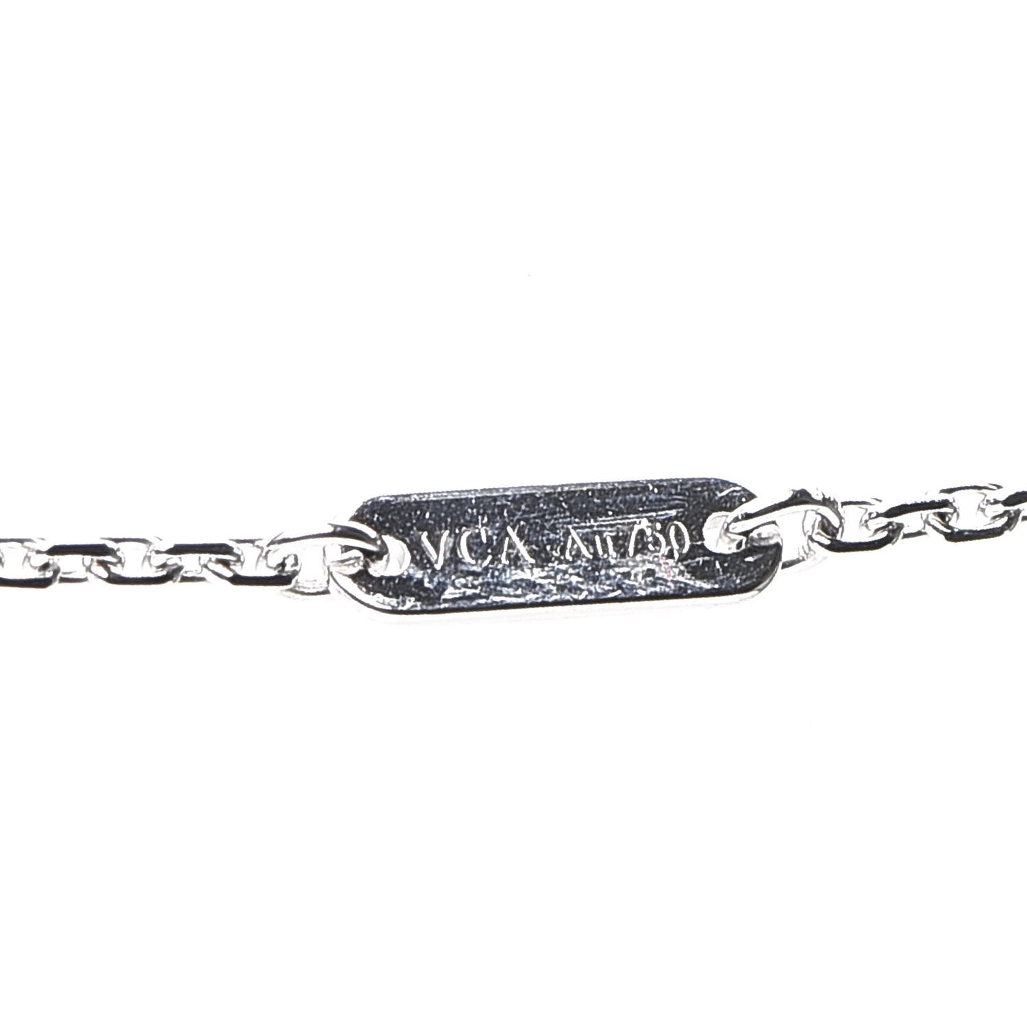 18K White Gold Diamond Sweet Alhambra Pendant Necklace