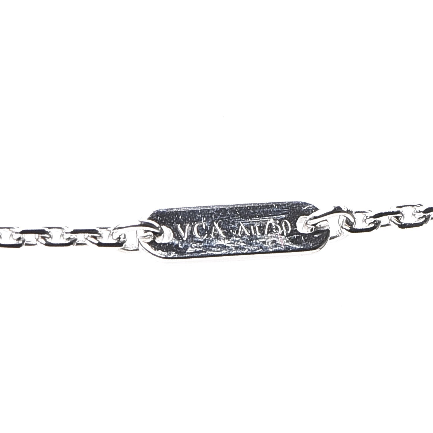 Van Cleef & Arpels 18K White Gold Diamond Sweet Alhambra Pendant Necklace 4 of 6