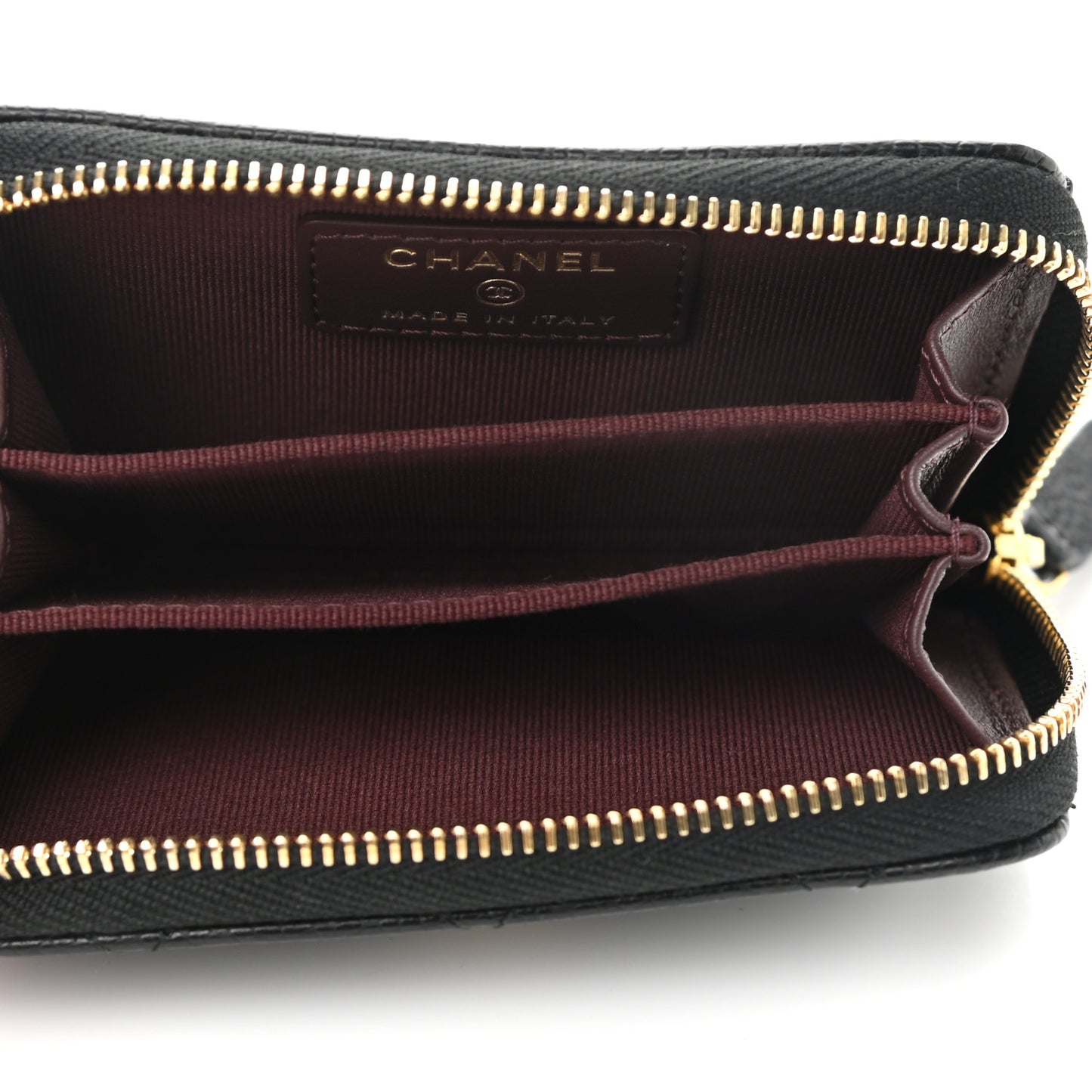 Caviar Quilted Classic Zipped Coin Purse Black