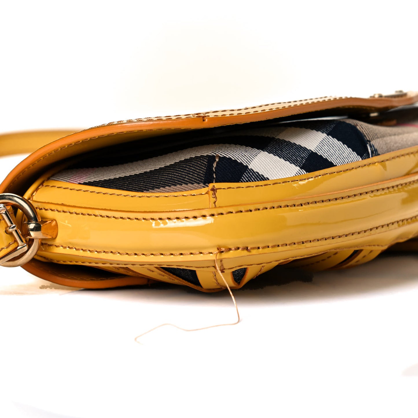 Patent Lilford Check Crossbody Bag Yellow
