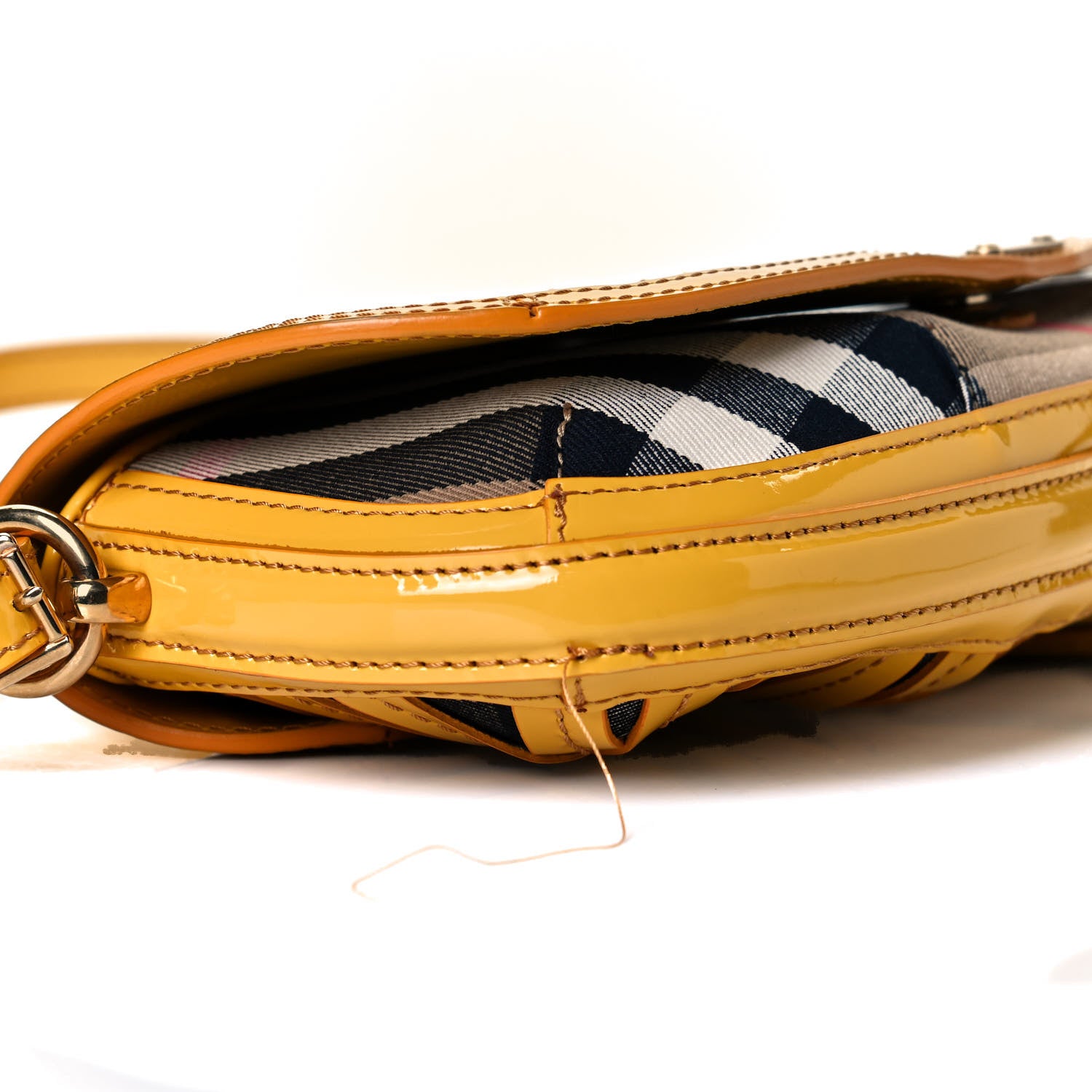 Burberry Patent Lilford Check Crossbody Bag Yellow 12 of 17