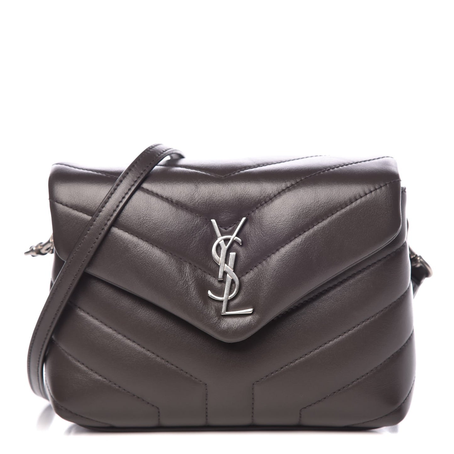 Calfskin Y Quilted Monogram Toy Loulou Crossbody Bag Asphalt