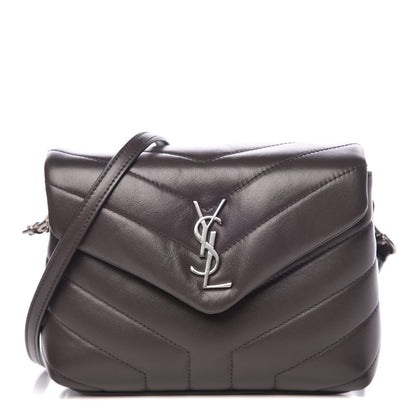 Saint Laurent Calfskin Y Quilted Monogram Toy Loulou Crossbody Bag Asphalt 1 of 8