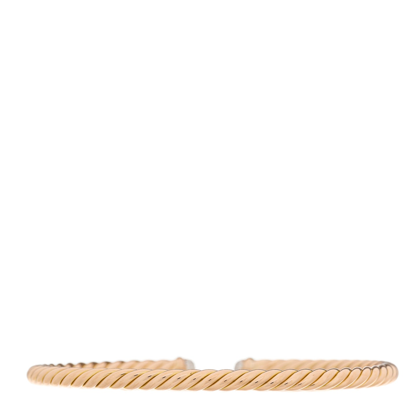 18K Rose Gold Diamond 4mm Cable Flex Cuff Bracelet