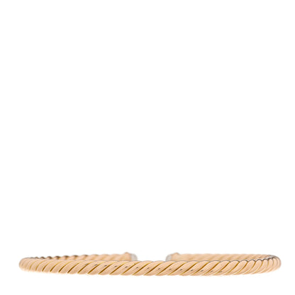 David Yurman 18K Rose Gold Diamond 4mm Cable Flex Cuff Bracelet 2 of 3