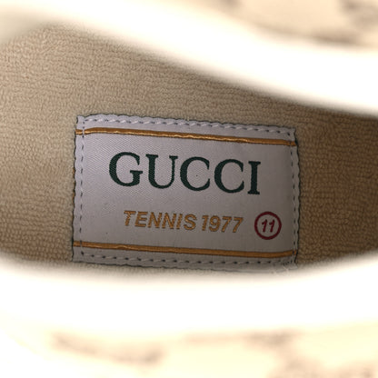 Gucci New Canvas GG Monogram Mens Tennis 1977 High Top 55mm Platform Sneakers 11 Beige Ebony Mystic White 9 of 9