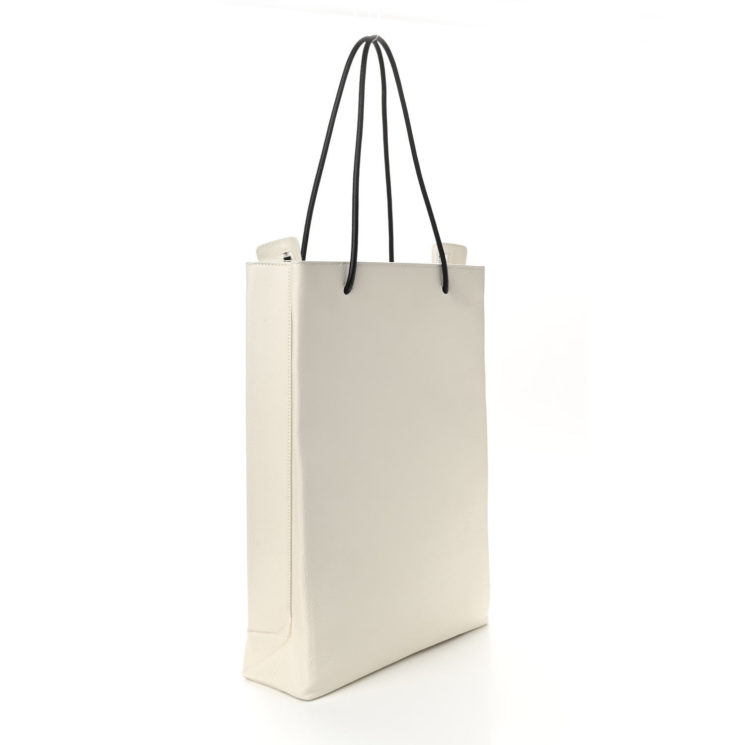 Balenciaga Calfskin Medium Logo North South Shopping Tote White 3 of 10