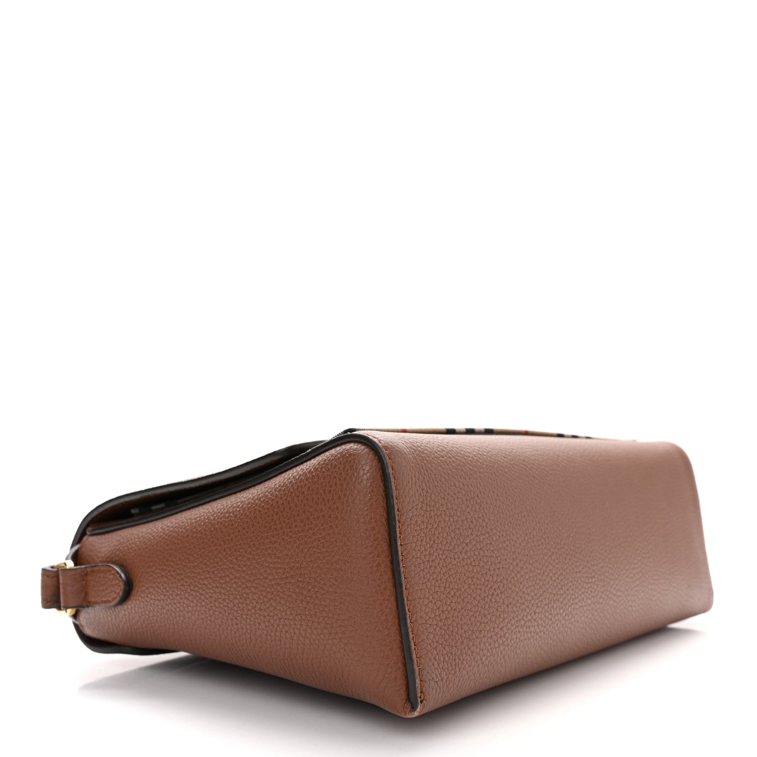 Burberry Calfskin Vintage Check Note Crossbody Bag Tan 4 of 9