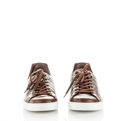 Louis Vuitton Calfskin Crocodile Embossed Frontrow Sneakers 7.5 Brown 2 of 8