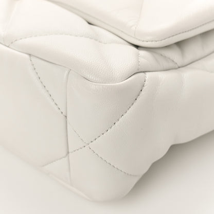 Chanel Goatskin Quilted Medium Chanel 19 Flap White 8 of 9