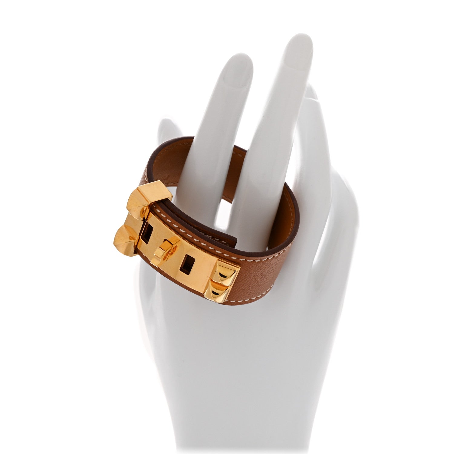Hermes Madame Calfskin Collier de Chien CDC 24 Bracelet T2 Gold 2 of 6