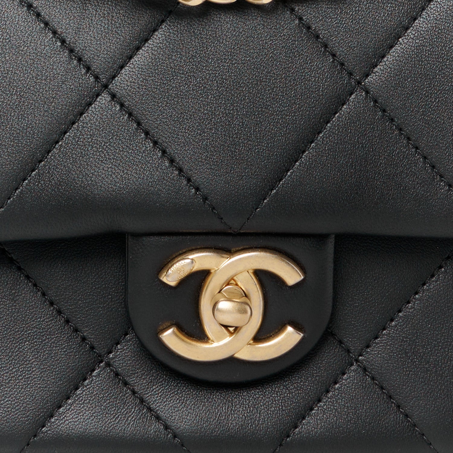 Chanel Lambskin Small A Real Catch Flap Bag Black 9 of 12