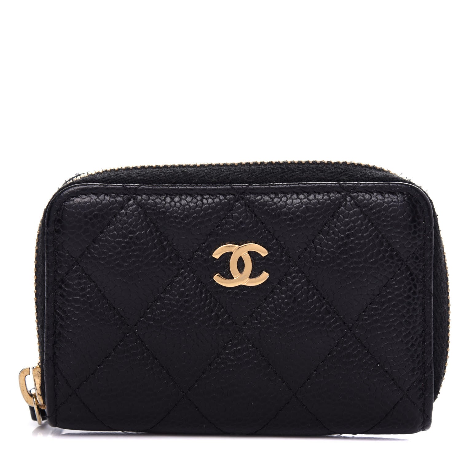 Chanel Caviar Quilted Zip Coin Purse Black 1 of 9
