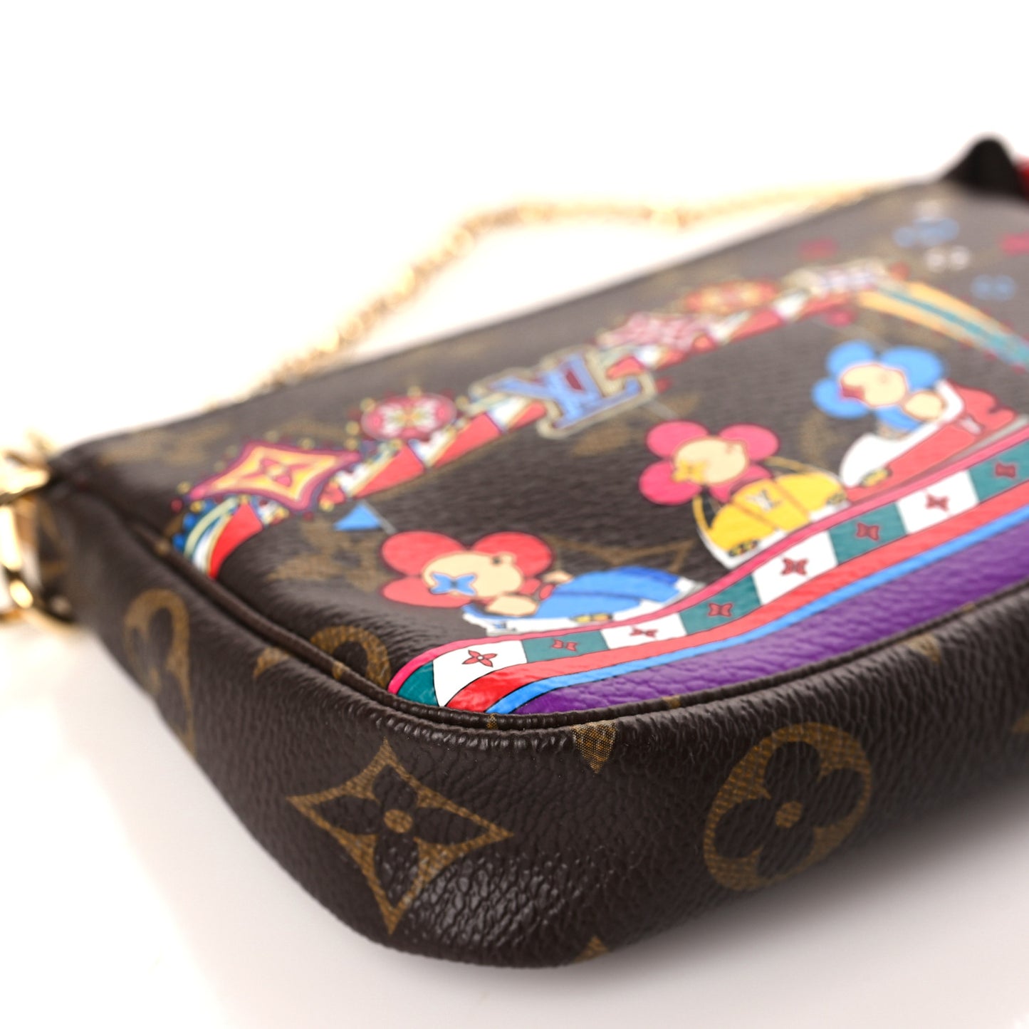 Monogram 2020 Christmas Animation Bumper Cars Mini Pochette Accessories Coquelicot