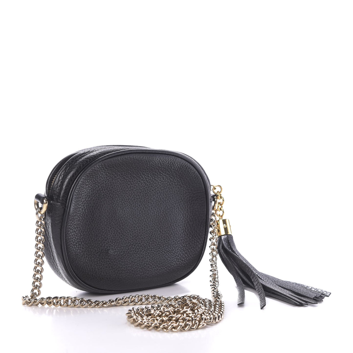 Pebbled Calfskin Mini Soho Chain Bag Black
