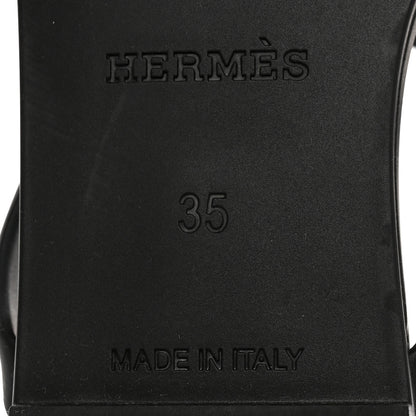 Hermes Rubber Womens Egerie Sandals 35 Black 6 of 8