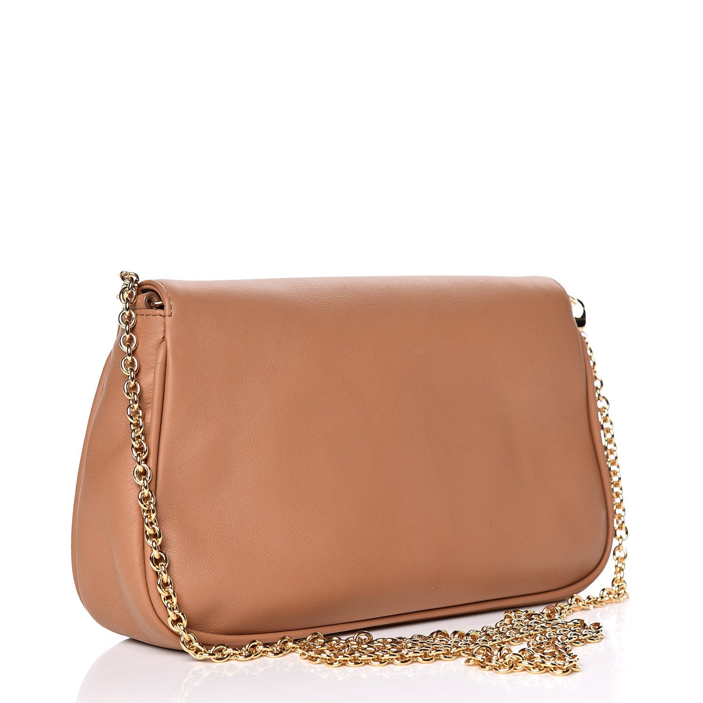 Vitello Flamingo Enamel Fendista Pouchette Crossbody Orzo