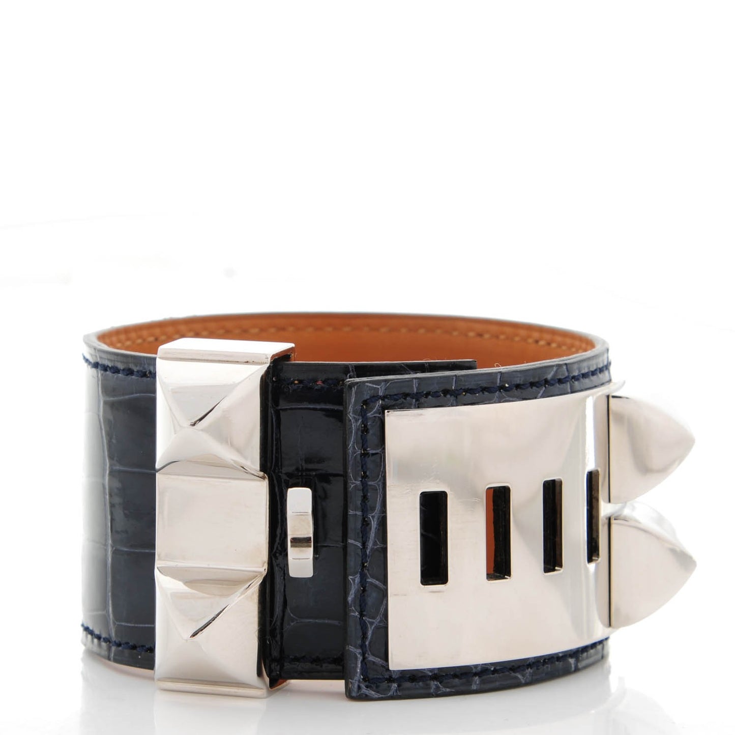 Shiny Alligator Collier De Chien CDC S Bracelet Bleu Marine