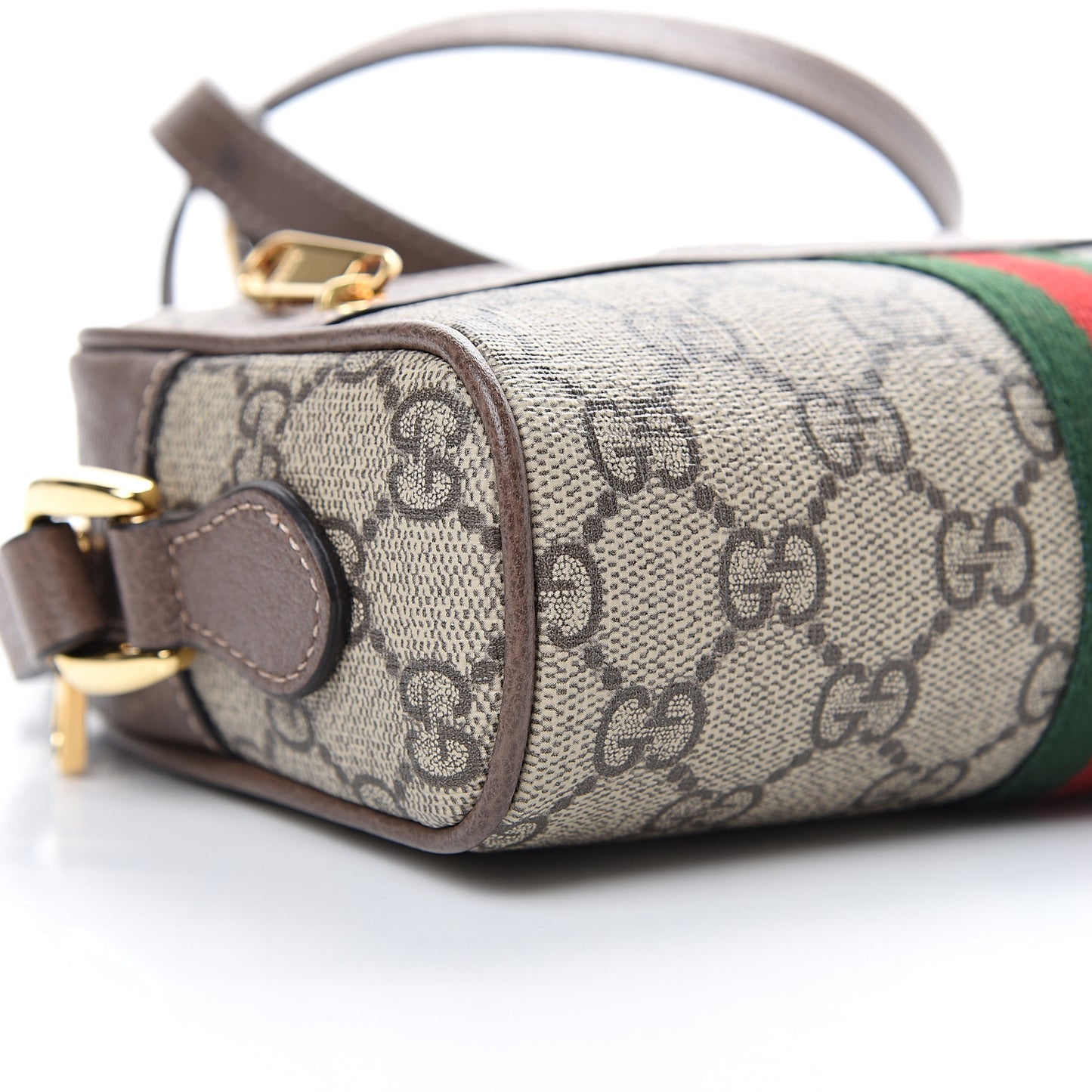 GG Supreme Monogram Web Mini Ophidia Shoulder Bag Brown