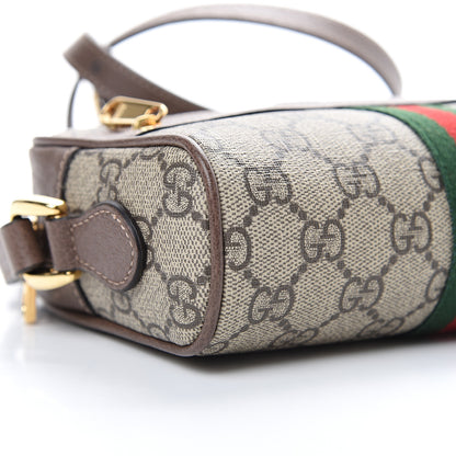 Gucci GG Supreme Monogram Web Mini Ophidia Shoulder Bag Brown 8 of 10