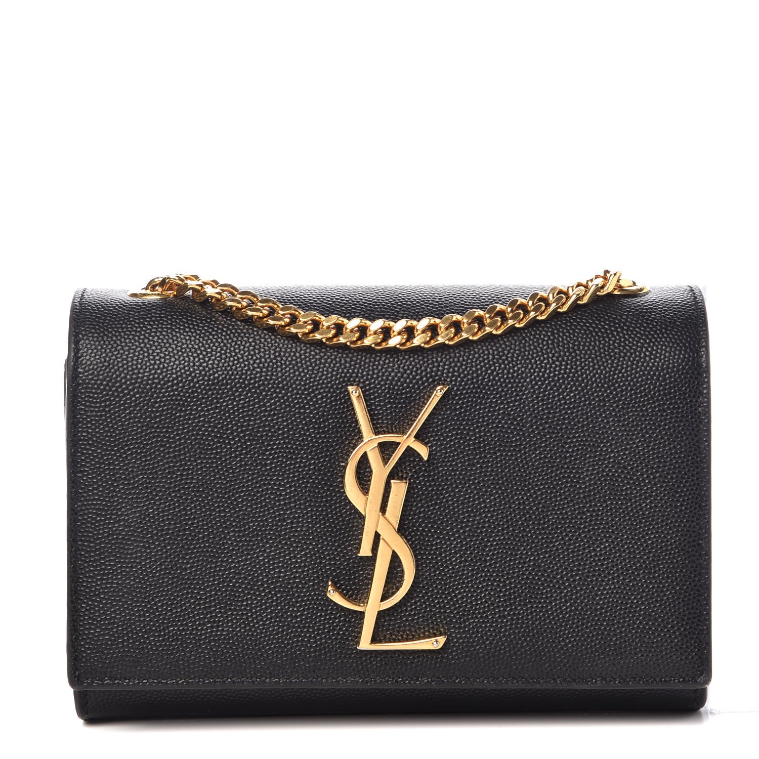 Saint Laurent Grain De Poudre Small Monogram Kate Satchel Black 1 of 9