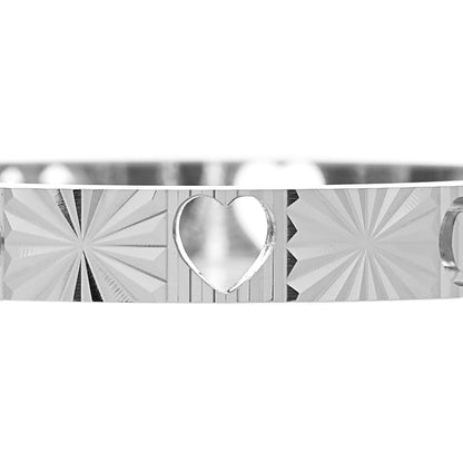 Gucci 18K White Gold Diamond Icon Heart Band Ring 60 9 4 of 7