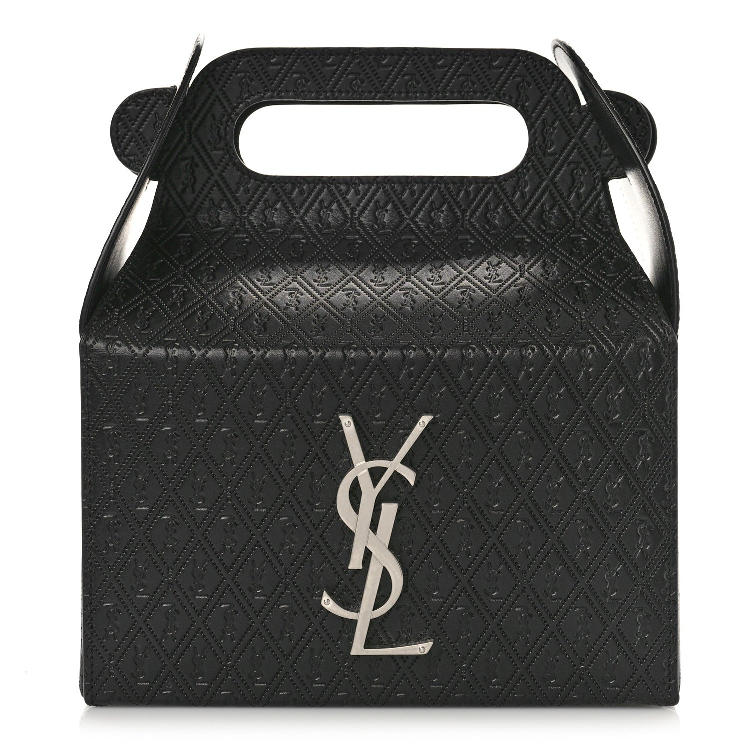 Saint Laurent Calfskin Monogram Take Away Box Black 1 of 9