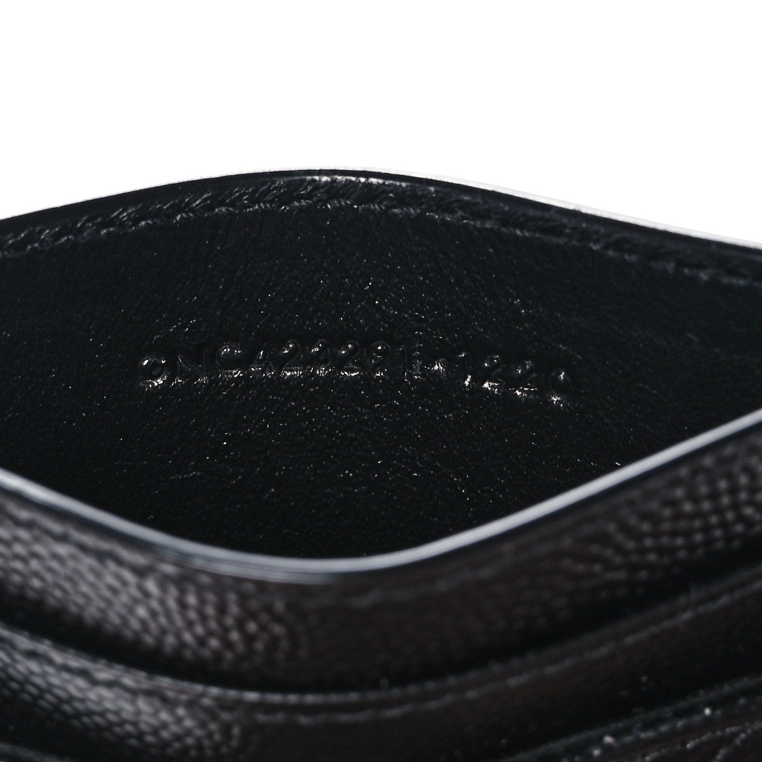 Saint Laurent Grain De Poudre Matelasse Chevron Monogram Credit Card Case Black 7 of 8