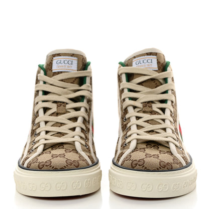 Gucci Canvas GG Monogram Web Womens 1977 Tennis High Top Sneakers 40 Ebony 2 of 8