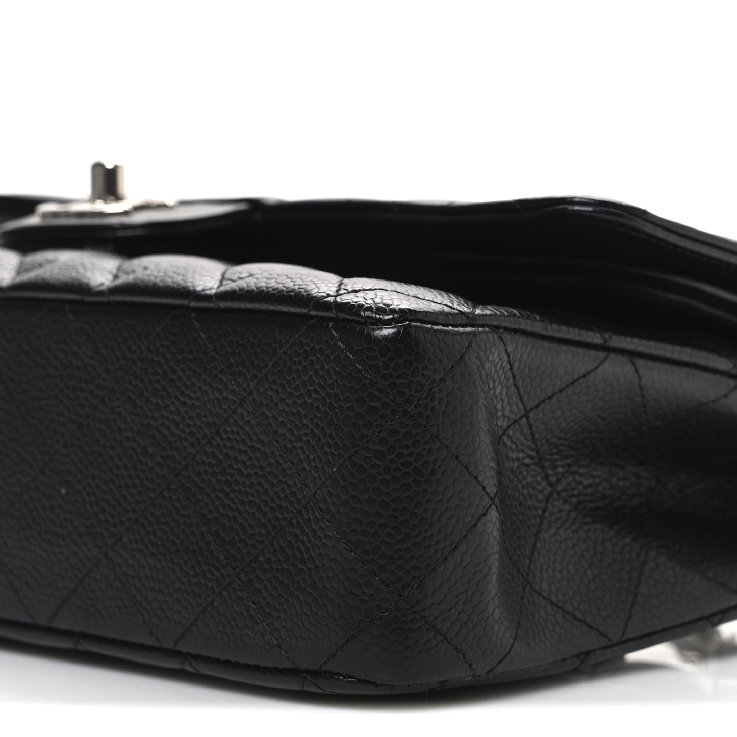 Caviar Quilted Medium Double Flap Black