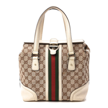 Gucci Monogram Web Treasure Boston Tote Off White 1 of 10