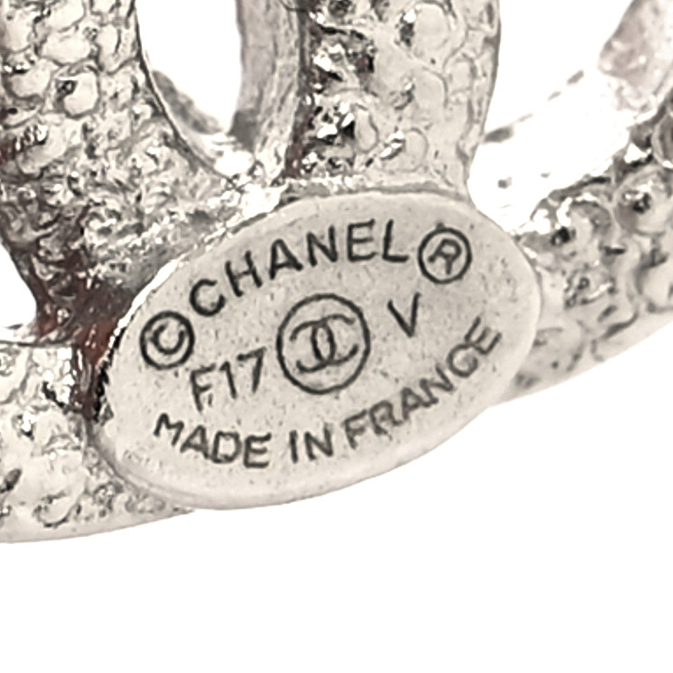 Chanel Crystal CC Earrings Silver 4 of 4
