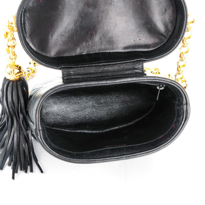 Chanel Lambskin Quilted Tassel Shoulder Bag Black 5 of 8
