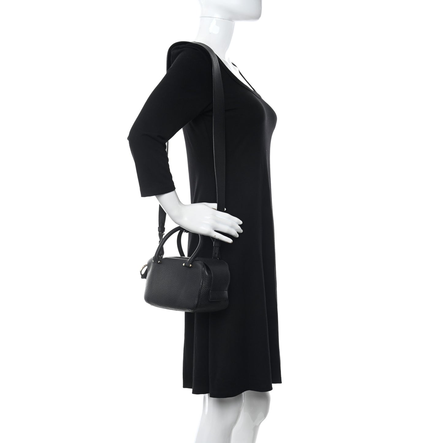 Grained Calfskin Mini Cool Box Satchel Black