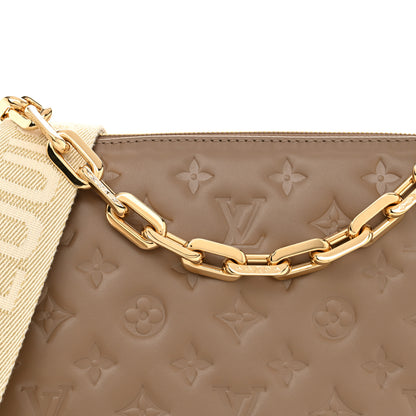 Louis Vuitton Lambskin Embossed Monogram Coussin PM Taupe 7 of 10
