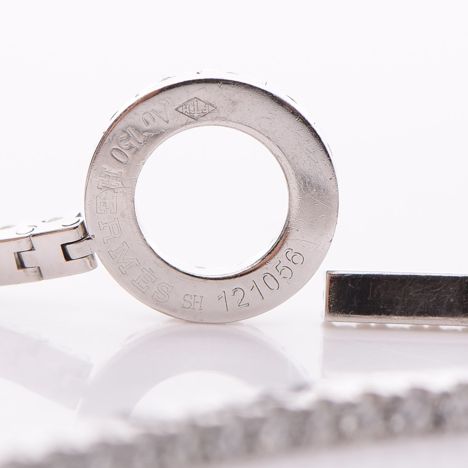 Hermes 18K White Gold Diamond Finesse Bracelet SH 4 of 6