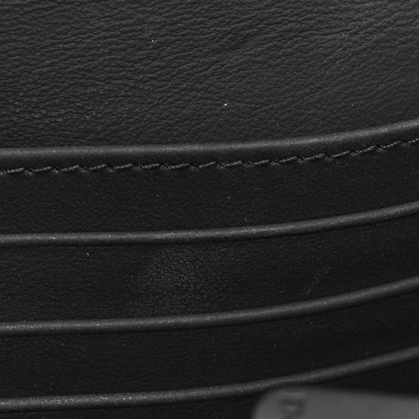 Ultra Matte Calfskin Saddle Chain Wallet Pouch Black