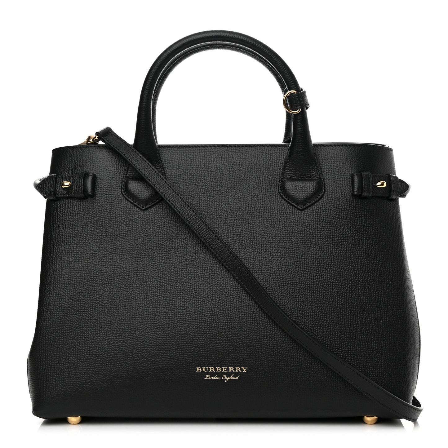 Derby Calfskin House Check Medium Banner Tote Black