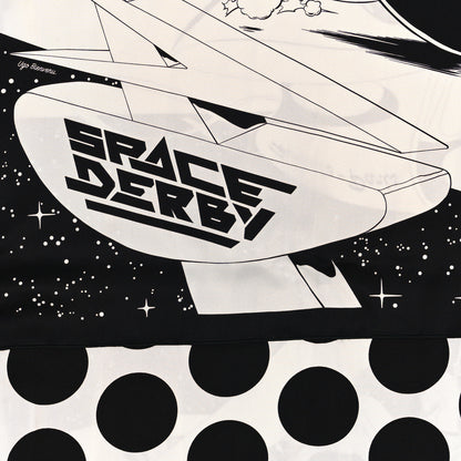 Hermes Silk Space Derby Muffler Black White 4 of 4